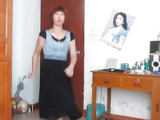 Japanese senior chick dancing