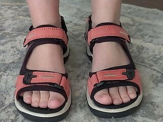 Aurora Willows flashes her fresh sandals