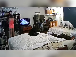 Wifey switching on guest room web cam